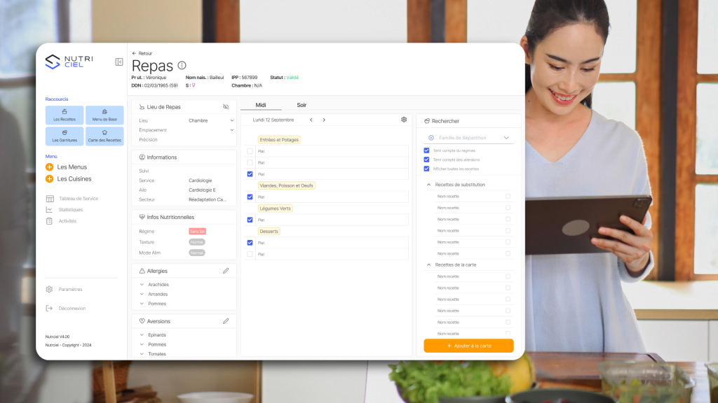 Préparation des repas : une gestion automatisée des menus pour chaque patient